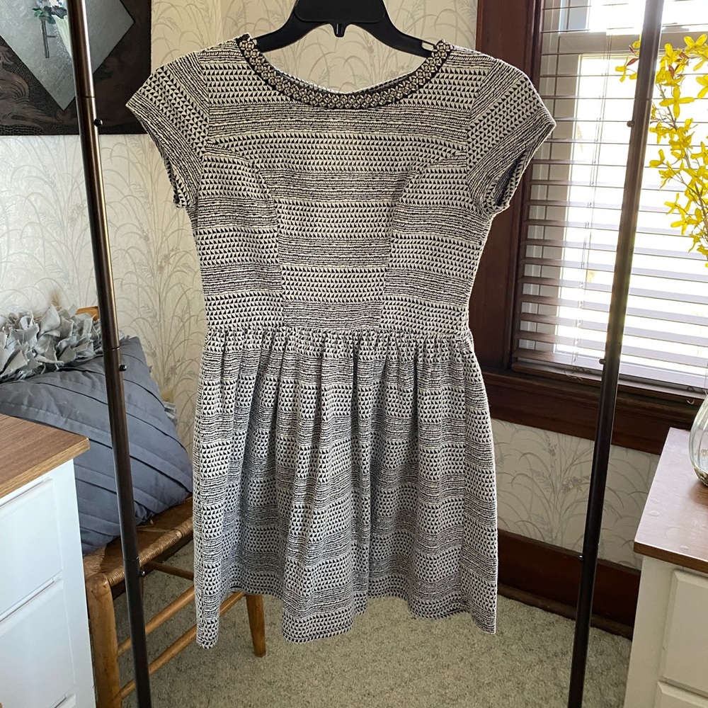 Black and white business casual dress
